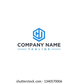 creative design outline letters CD hexagon shape
