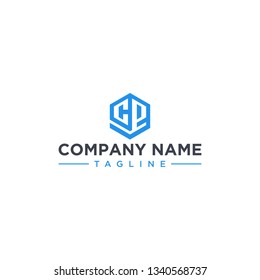 creative design outline letters CE hexagon shape
