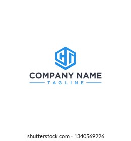 creative design outline letters CG hexagon shape