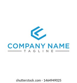 creative design outline letters CL hexagon shape