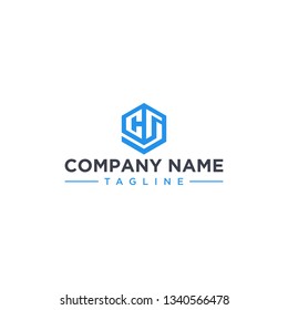 creative design outline letters CS or CG hexagon shape
