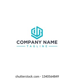 creative design outline letters DB hexagon shape