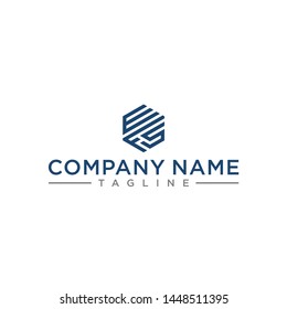 creative design outline letters EFS hexagon shape