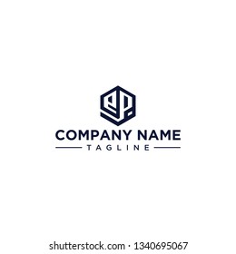 creative design outline letters EP hexagon shape