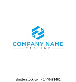 creative design outline letters FF hexagon shape