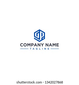 creative design outline letters GP hexagon shape