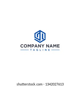 creative design outline letters GQ hexagon shape