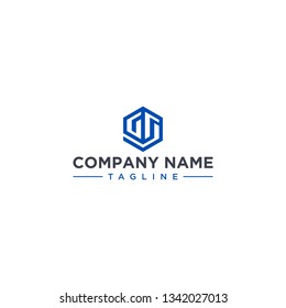 creative design outline letters GS or GG hexagon shape