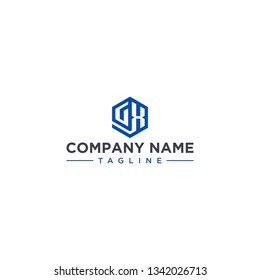 creative design outline letters GX hexagon shape