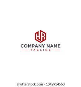 creative design outline letters HA hexagon shape