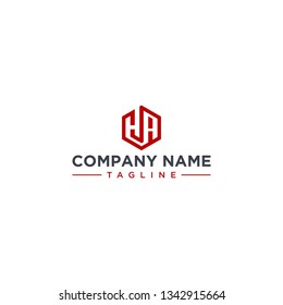 creative design outline letters HA hexagon shape
