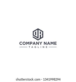 creative design outline letters OR hexagon shape