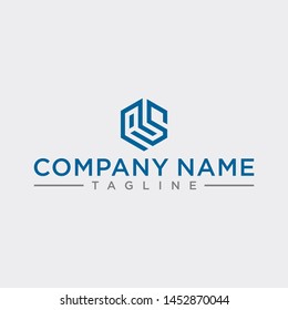 creative design outline letters AS hexagon shape