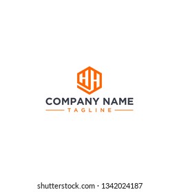 creative design outline letters HH hexagon shape