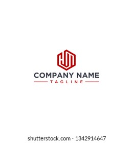 creative design outline letters HM hexagon shape