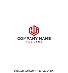 creative design outline letters HS or HG hexagon shape