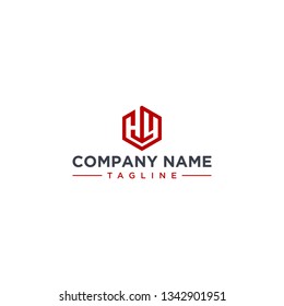 creative design outline letters HY hexagon shape