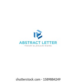 creative design outline letters L hexagon shape
