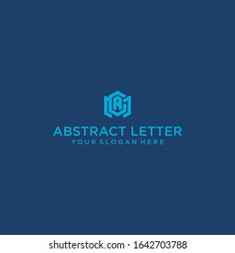creative design outline letters MCA hexagon shape