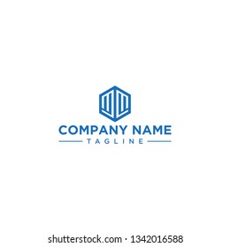 creative design outline letters MM hexagon shape