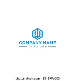 creative design outline letters PB hexagon shape