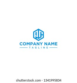 creative design outline letters PC or PG hexagon shape