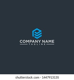 creative design outline letters PE hexagon shape