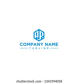 creative design outline letters PP hexagon shape