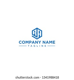 creative design outline letters RA hexagon shape