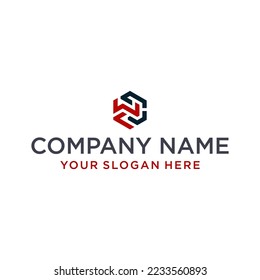 creative design outline letters RWC hexagon shape