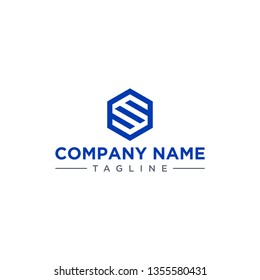 creative design outline letters S hexagon shape