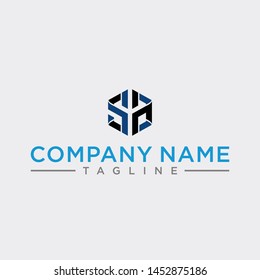 creative design outline letters SA hexagon shape