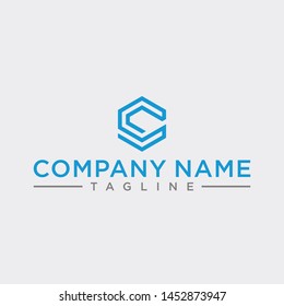 creative design outline letters SC hexagon shape
