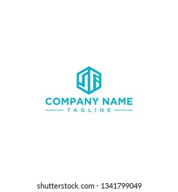 creative design outline letters SF hexagon shape