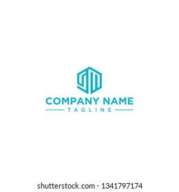 creative design outline letters SM hexagon shape