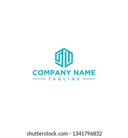 creative design outline letters SN hexagon shape