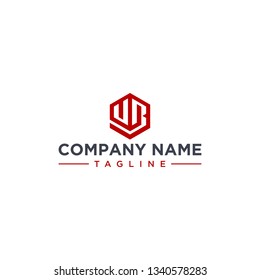 creative design outline letters UB hexagon shape