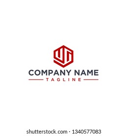 creative design outline letters UG hexagon shape