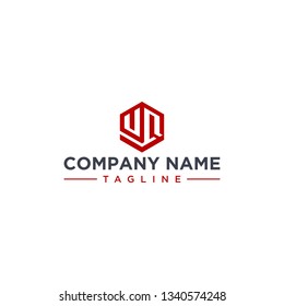 creative design outline letters UQ hexagon shape
