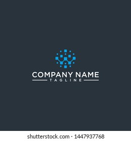 creative design outline letters W hexagon shape