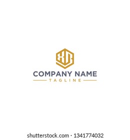 creative design outline letters XB hexagon shape