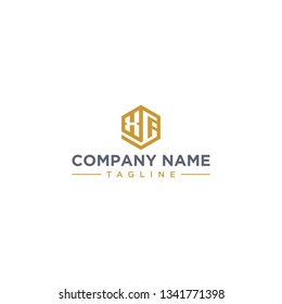 creative design outline letters XF hexagon shape