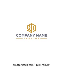 creative design outline letters XP hexagon shape