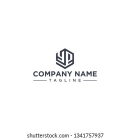 creative design outline letters YE hexagon shape