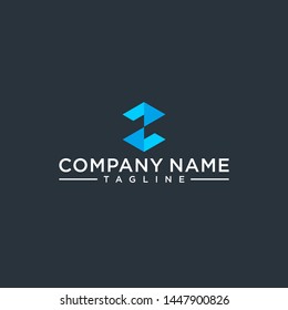 creative design outline letters Z hexagon shape