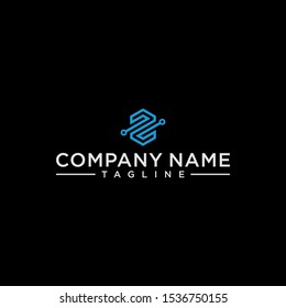 creative design outline letters Z hexagon shape