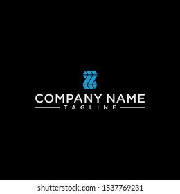 creative design outline letters Z hexagon shape