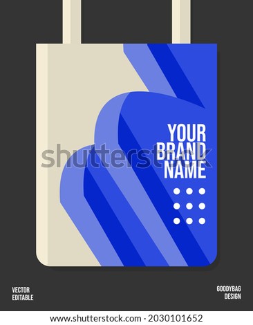 Creative design packaging on canvas bag, for supermarket bag, shopping bag, craft production, brand merch accessories, Vector EPS Print design.