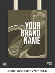 Creative design packaging paper bag design, for supermarket bag, shopping bag, craft production, brand merch, vector design printable and editable vector, isolated with black background.