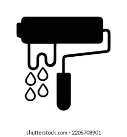 Creative design paint brush icon | Black Vector illustration |